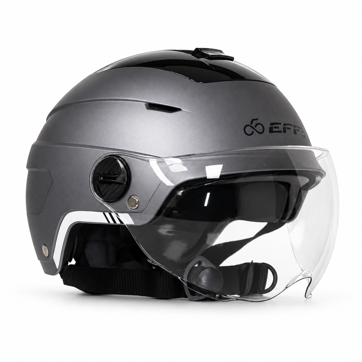Bike Helmet with Sun Visor, Clear Visor & Adjustable Ventilation - HT117 - Effibike