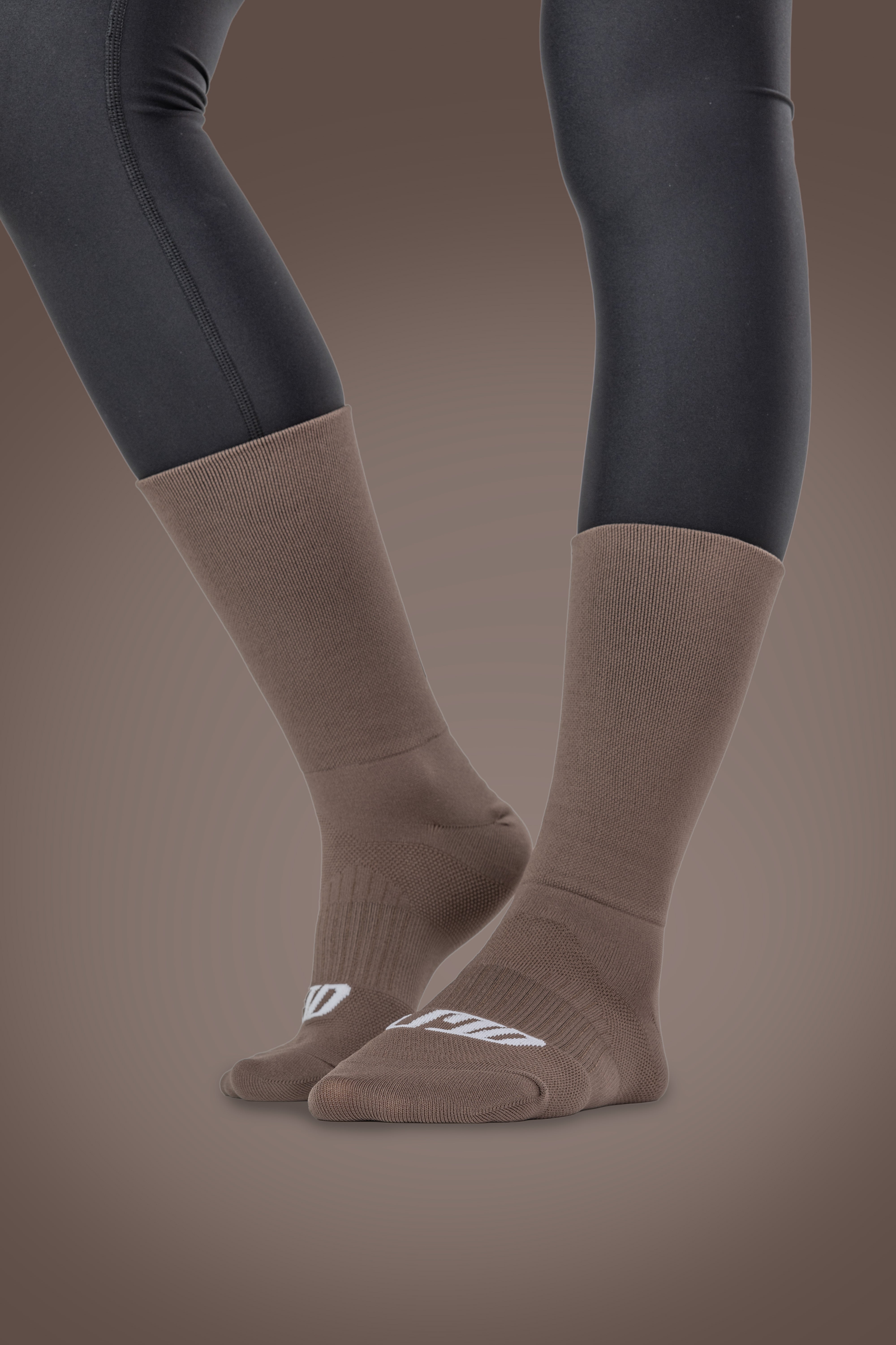 Reflective Socks Chocolate Brown Lameda Effibike Back Brown Background