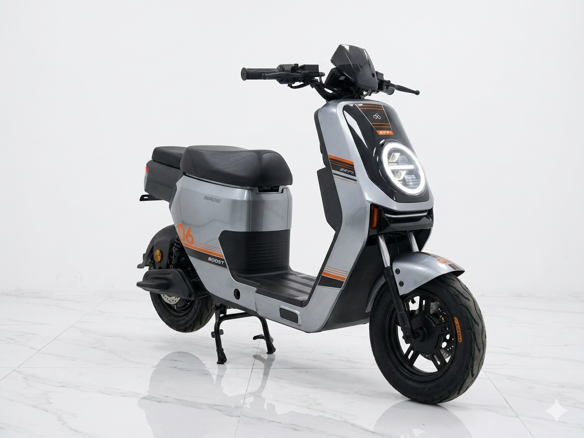 Electric scooter on a white background