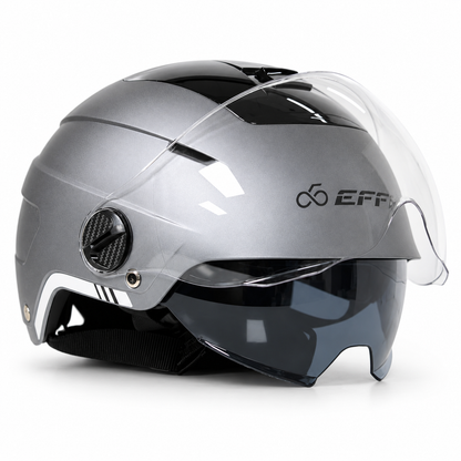 Bike Helmet with Sun Visor, Clear Visor & Adjustable Ventilation - HT117 - Effibike