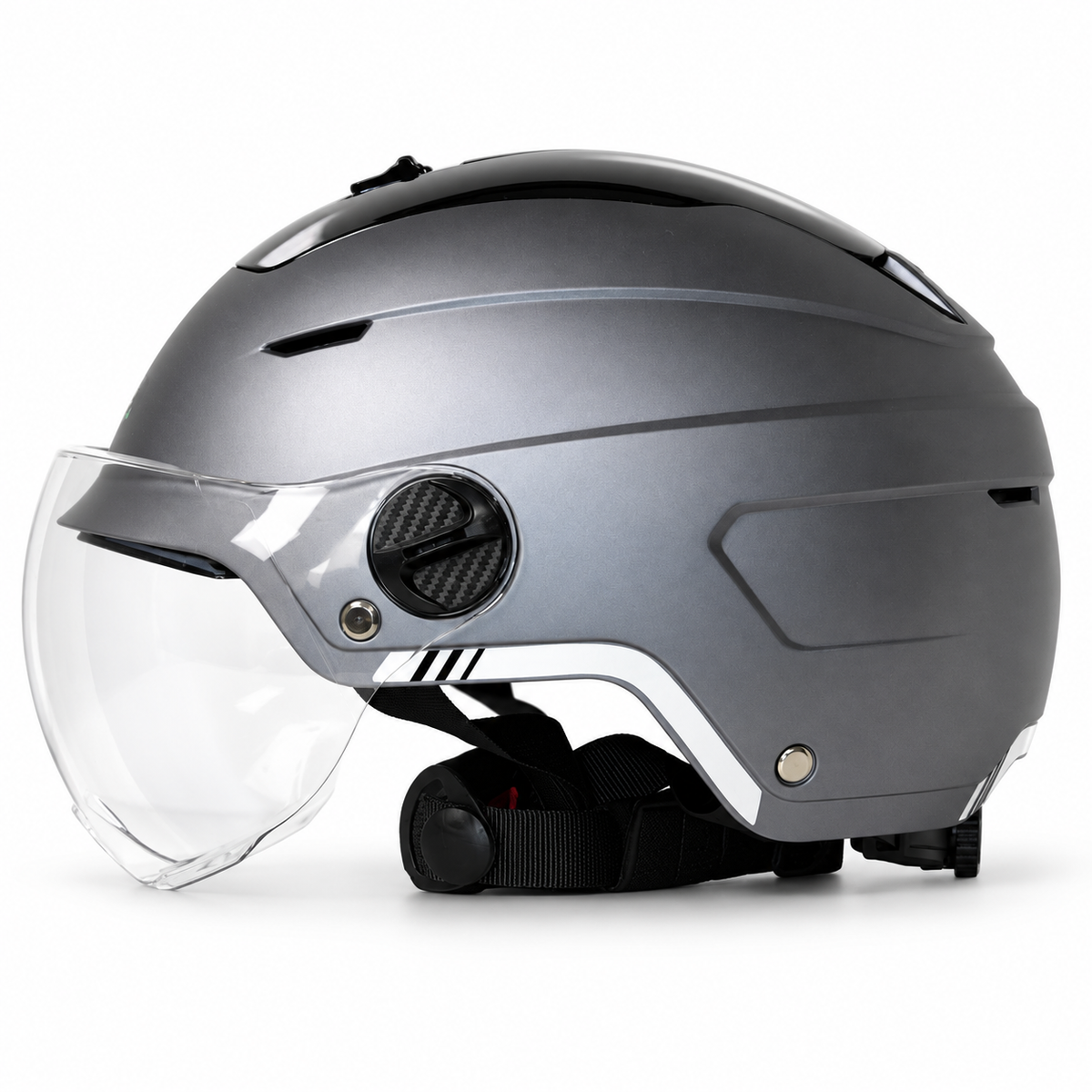 Bike Helmet with Sun Visor, Clear Visor & Adjustable Ventilation - HT117 - Effibike