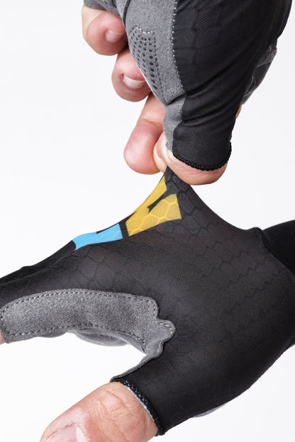Half-Finger Cycling Gloves Black Fabric Lameda Effibike
