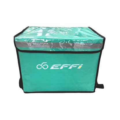 Green bag with 'EFFI' logo on a white background