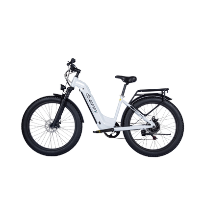 White electric bike on a white background