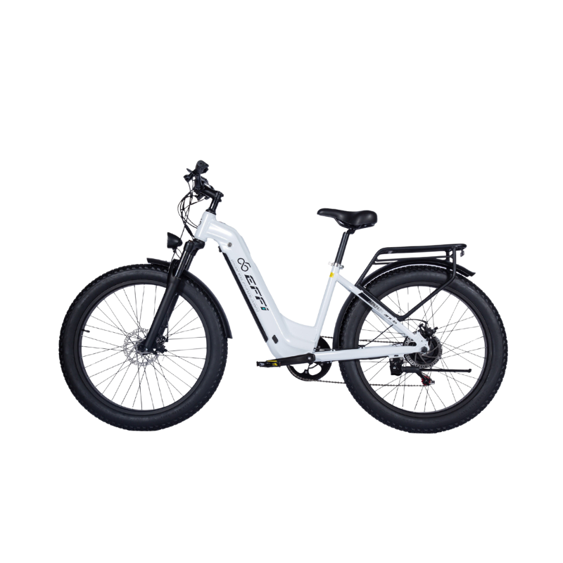 White electric bike on a white background